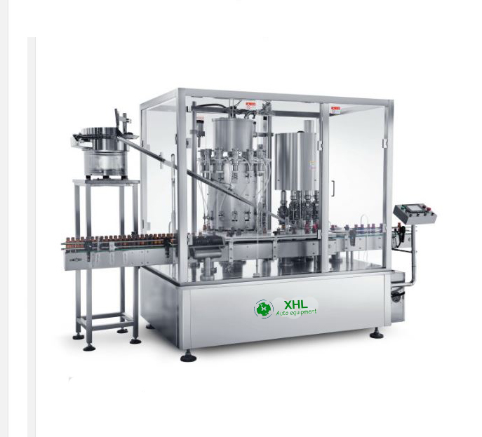 XHL-HYGZ sterile syrup and tincture filling and capping integrated machine for plastic bottles and glass bottles