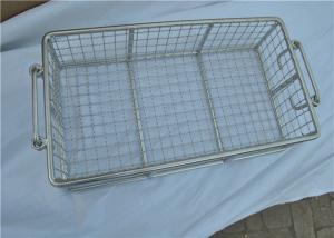 China Stainless Steel Metal Wire Basket With Handle For Put Storage on sale