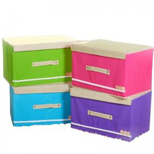 China Portable 420D 600D Non Woven Closet Underwear Storage Box With Lid on sale