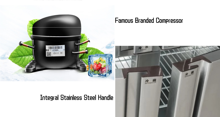Durable Multipurpose Under Worktop Fridge , 220W Commercial Fridge Undercounter