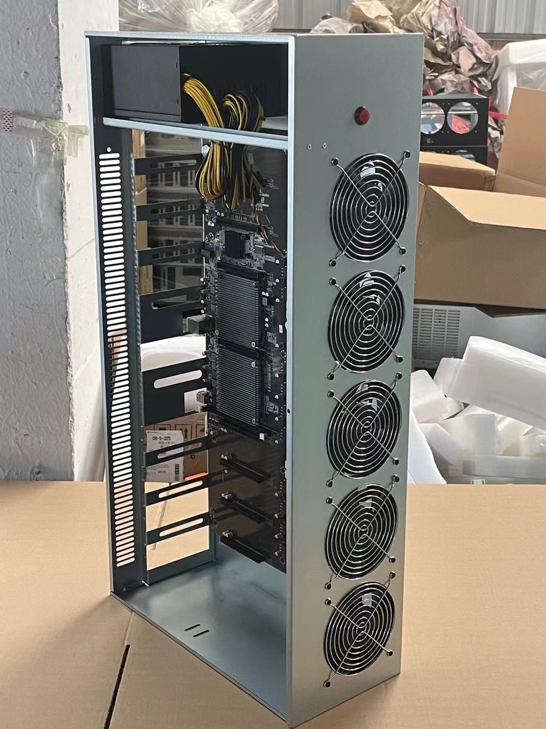 3060 Graphics Card 9 GPU Mining Rig X79 Computer Case 2000W Power Supply
