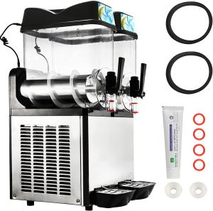 China 24L Double Tank Stainless Steel Slushie Machine, Margarita Smoothie Maker Suitable for Commercial Use wholesale
