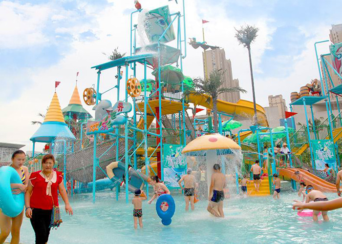 Mix Color Interactive Water Park Playground For Hotel Swimming Pool