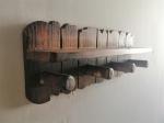 Wall Floating Shelf Wall Mounted Coat Rack 15.75 Inch, Dark Brown
