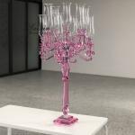 9 Arms 130cm Red Blue Hurricane Crystal Glass Candelabra Clear Wedding Table