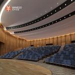 Solid Wood QRD Acoustic Diffuser Panels PU Painting Finish Natural Wood Color