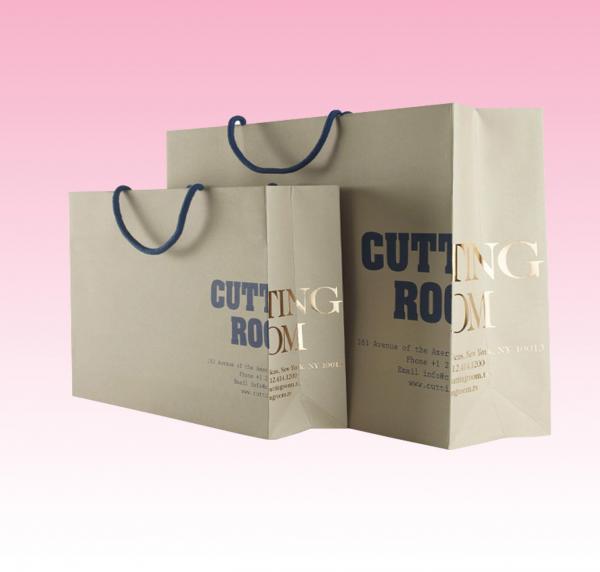 Quality custom branded paper bags with logo hot stamping manufacturer for sale