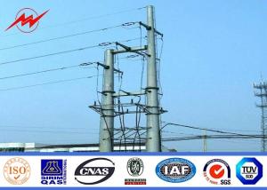 China 9 - 17m Hot Dip Galvanized Steel Utility Pole Gr65 Material Round / Conical Shape wholesale