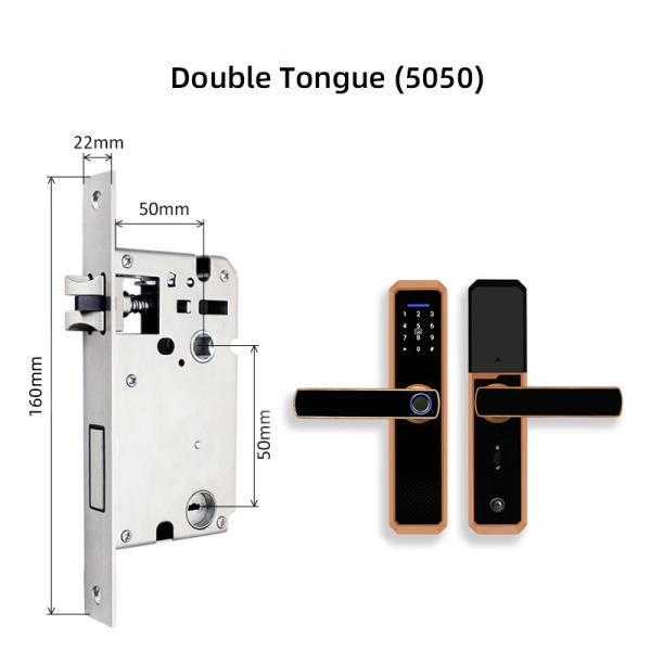 Mirror Panel Fingerprint Smart Door Locks 6V Passcode House Lock