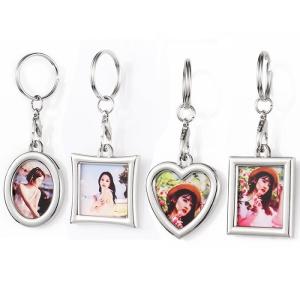 China DIY Keyring Personalized Sublimation Photoframe Keyrings Printable Pendant Keychains Ornaments wholesale