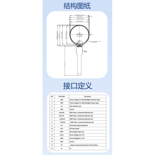 1.5 Inch TFT Round Display - 360x360 Resolution, ST77916 Driver | IPS Colorful Circular LCD Screen for Smart Devices