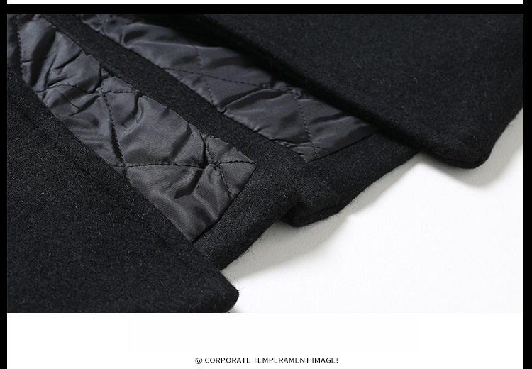 Property Security Work Uniform 100% Cotton Aviation Captain Black Woolen Coat for Men