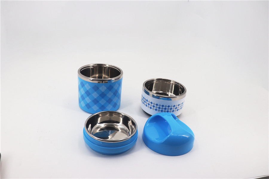 1080ML new style 2 layers lunch box & stainless steel combine plastic food carrier & red ,green ,blue food container