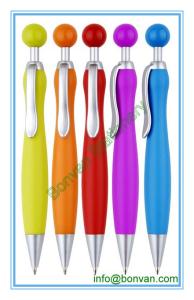 China rubber sprayed special design gift ball pen, ball shape click action wholesale