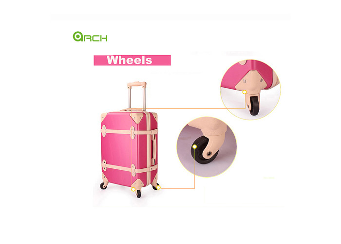 Double Spinner ABS Hard Shell Cabin Case Pink With Binding Belts