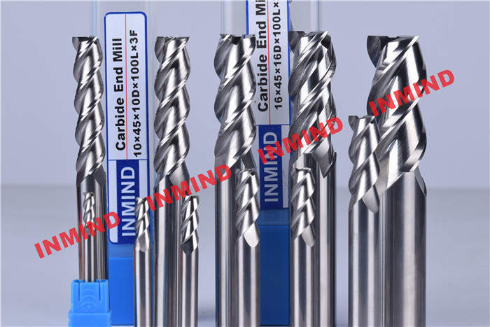 Long Type 3 Flute End Mill Bits For Drill Press No Coating AOL 75 mm - 150 mm