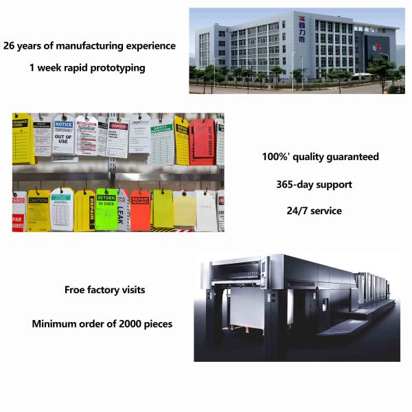 Customized Water-Proof PVC Safety Warning Tag with Tear Resistant Plastic Lockout Danger Sign