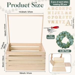 China Wooden Shower Party Crate Closet, Shower Party gift basket with handles and garland Storage Crate Basket Shower Wooden crate wholesale