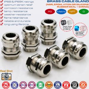 China Nickel-Plated Brass M20 Metric Cable Gland, IP68 Adjustable Waterproof Cable Connector for 6-12mm Cable wholesale