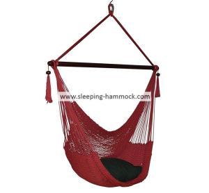 China Red Folding Jumbo Deluxe Hanging Hammock Rope Chair For Two Outside Indoor Outdoor wholesale