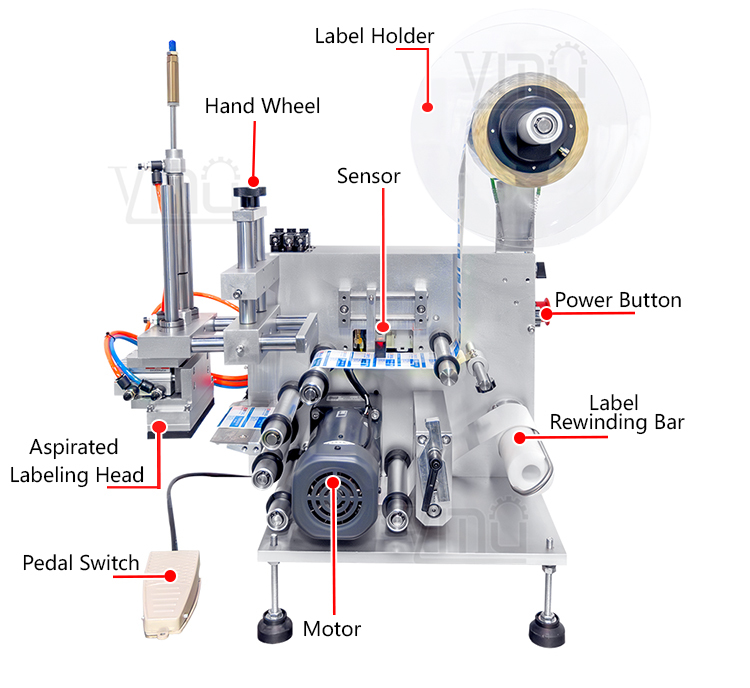 Desktop Semi Automatic Flat Labeling Machine Paper Boxes Packaging Bags And Bottles Label Applicator