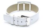Customized Women White Wide Leather Wrap Cuff Bracelets with Stainless Steel