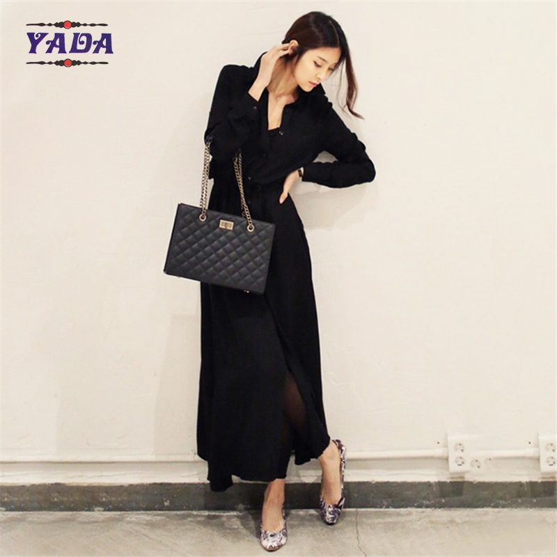 New fashion korean design black shirt dresses ladies clothes dress 2017 for women