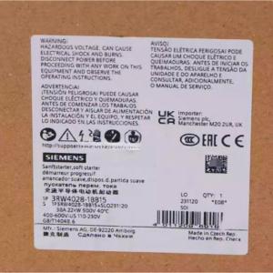 China SIEMENS 3RW4028-1BB15 SIRIUS SOFT STARTER S0 38 A, 22 KW/500 V, 40 °C 400-600 V AC, 110-230 V AC/DC SCREW TERMINALS wholesale