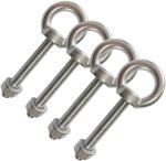 INCH Stainless Steel M10 Shoulder Eye Bolts 3/8"x 2.75" Heavy Duty Screws with