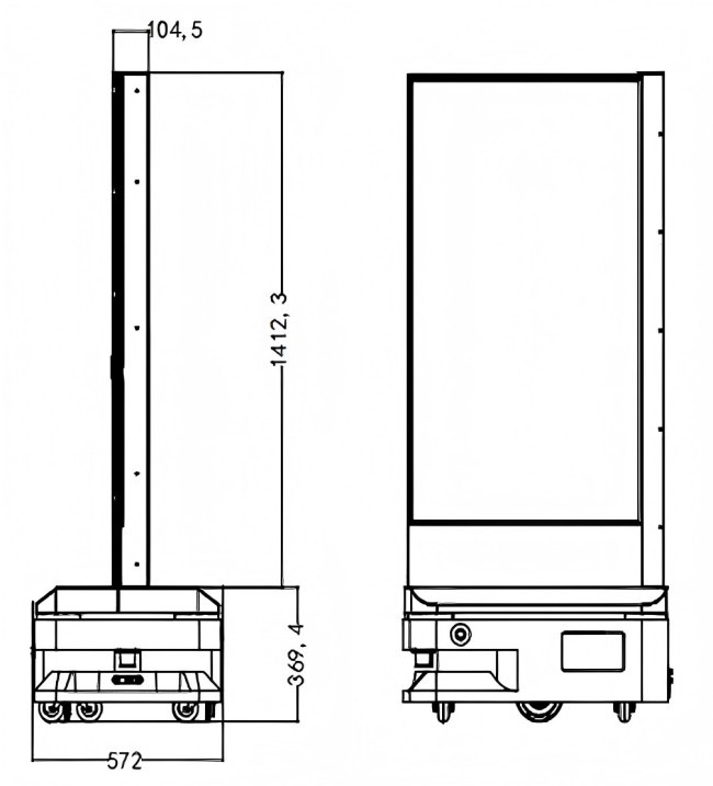 55 Inch Transparent OLED Mobile Reception Robot with AI Voice Interaction