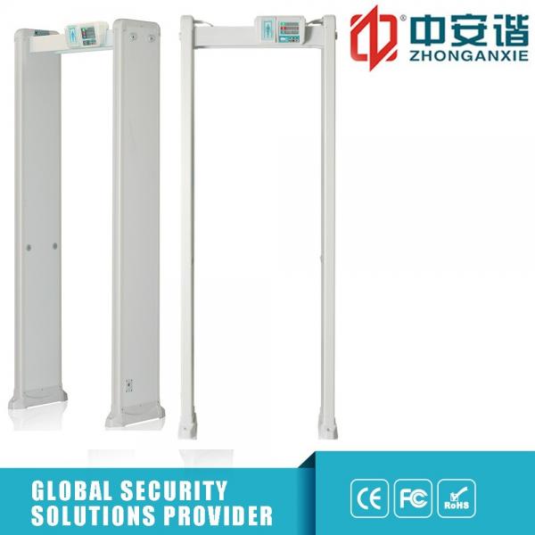 Quality Multi Zone metal detector 33 Detect 400 Sensitivity Zones Door Frame Metal Detector With Led Side Light Alarm for sale