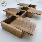 Vintage Wood Box with Slide Lid, Keepsake Storage Wooden Box