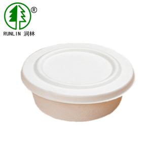 China Biodegradable 3g 2oz Eco Paper Cup Cover Sugarcane Bagasse Ice Cream Cup Paper Lid wholesale