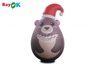 China Custom Portable Pvc Sealed Gray Inflatable Teddy Bear With Xmas Hat Advertising wholesale