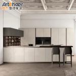 PVC Membrane Door Panel Surface Treatment Kitchen Cabinet Set in Modern Italian