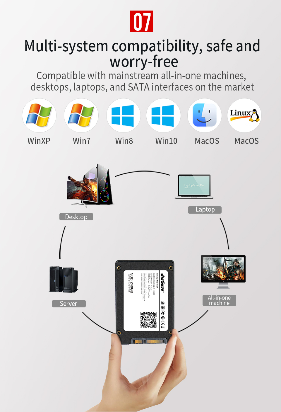 12Gb/S Internal SSD Drive SSD Hard Disk 240GB Impact Resistance