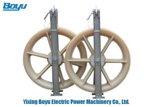 China 400X80mm Nylon Single Conductor Pulley Rated Load 20kN High Working Efficiency wholesale