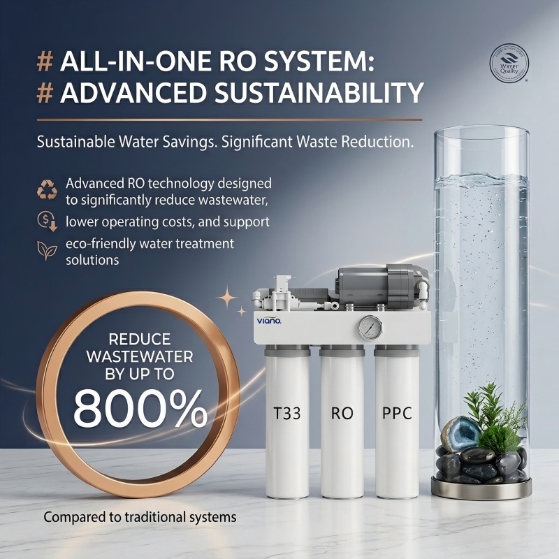 400G Tankless Under Sink RO System with Integrated Filter Cartridge and Compact Space Saving Design