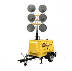 China Hydraulic Lifting Mobile Light Tower , IP54 6*1000W Metal Halide Lamp on sale