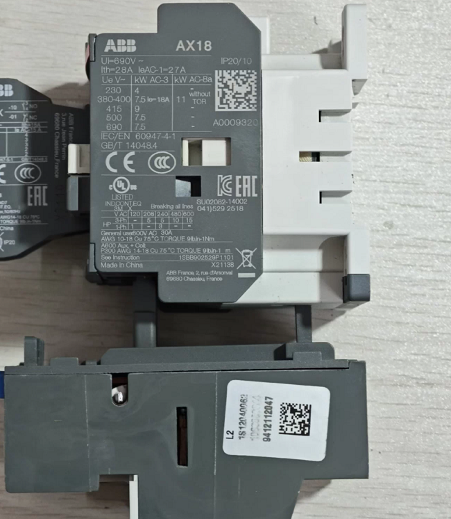 AX18-30-01-80 ABB Ac contactor Compact AC control solution Small and medium sized motors load control