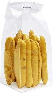 China High Quality Square Bottom Clear Cellophane Bag Bread Candy Cookie Packaging Side Gusset Bopp Opp Plastic Poly Bag wholesale
