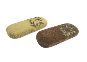 China Slim Plush Embroidery Hard Durable Optical Glasses Case Reading Eyeglasses Box wholesale
