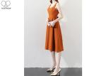 Sleeveless Short Length Prom Dresses Orange Backless Graduation Wear Bowknot