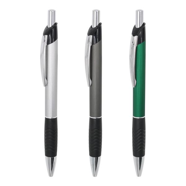 Portable Aluminum Metal Ballpoint Pen Rubber Grip Business Office School Ball