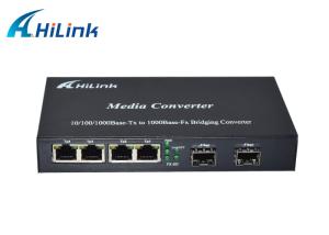 China Gigabit Ethernet Media Converter 2x 10 / 100 / 1000Base RJ45 Ports 4x SFP Ports DC 5V 2A wholesale