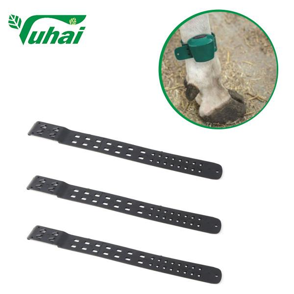 Black Livestock ID Tags Ankle Strap 35x4cm Ligghtweight Cattle Leg Bands Foot