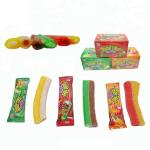 Fruit Flavored Chewy Gummy Candy Sour Sweet Powder Fruit Jam Center Filled