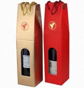 China Wine bottle gift Packaging box with window Custom Foldable Gift Box Paper Packaging Box wholesale
