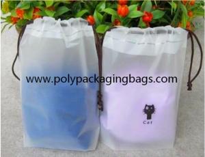 China White Frosted CPE Drawstring Pouch Bag For Girls Personal Belongings Gift Packaging Bag wholesale