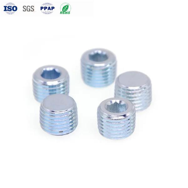 M8 Electronic Screws Carbon Steel Blue Zinc Plated Hexagonal Screw Headless Flat